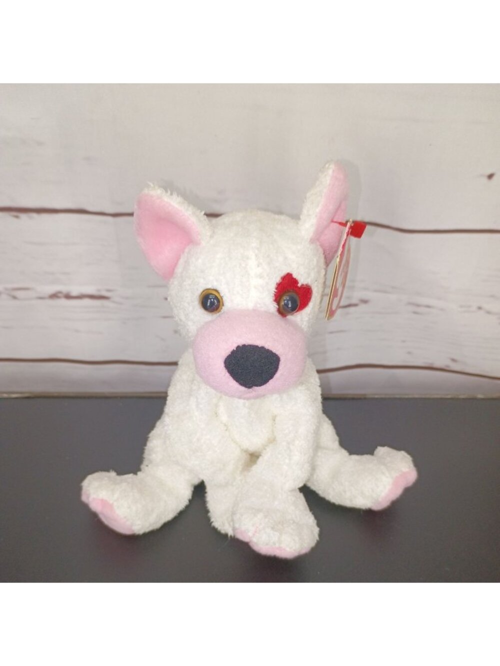 Ty‎ Beanie Babies Cupid Dog Plush With Heart Eye Valentines Day Collectible